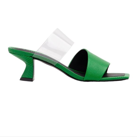 Viola green leather sandals from Mercedes Castillo - Picture 9 of 14